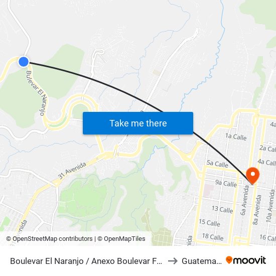 Boulevar El Naranjo / Anexo Boulevar Fulgencio Hernández to Guatemala City map