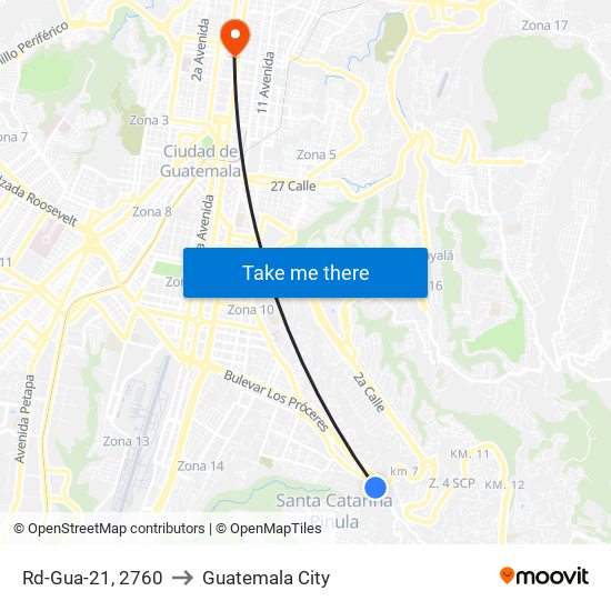 Rd-Gua-21, 2760 to Guatemala City map