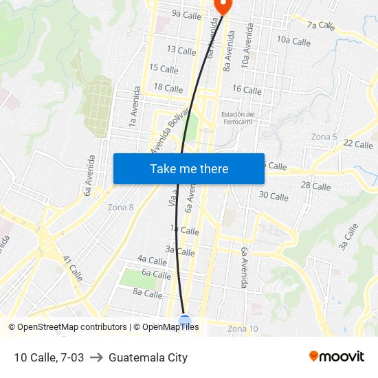 10 Calle, 7-03 to Guatemala City map