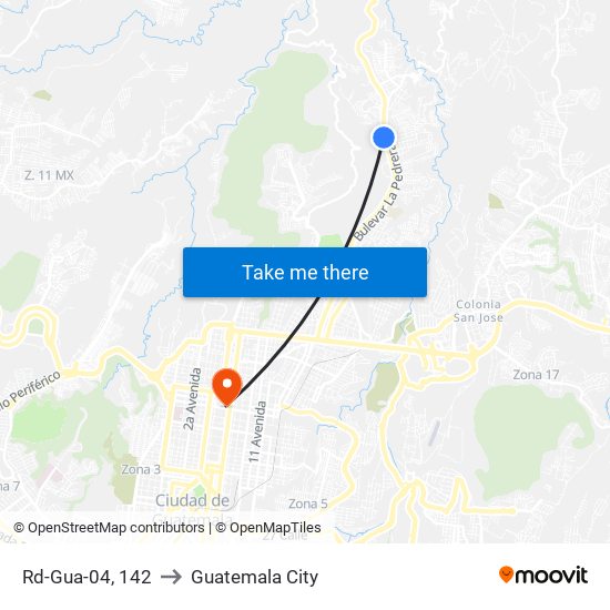 Rd-Gua-04, 142 to Guatemala City map