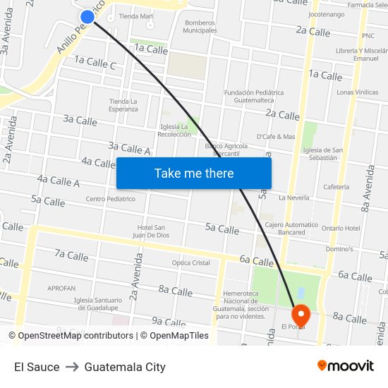 Avenida Elena, 1-51 to Guatemala City map