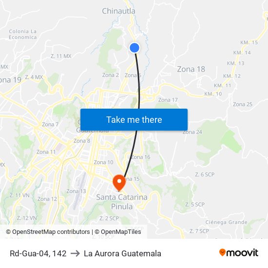 Rd-Gua-04, 142 to La Aurora Guatemala map