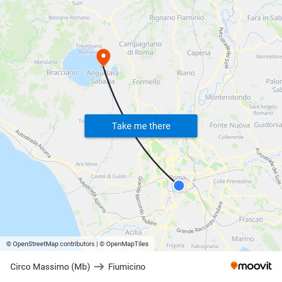 Circo Massimo (Mb) to Fiumicino map