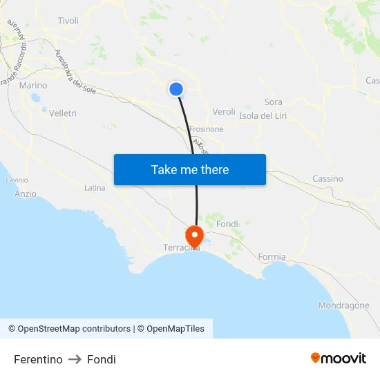 Ferentino to Funds map