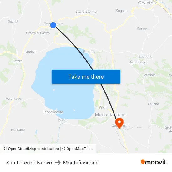 San Lorenzo Nuovo to Montefiascone map