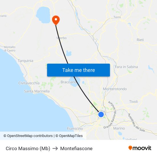 Circo Massimo (Mb) to Montefiascone map