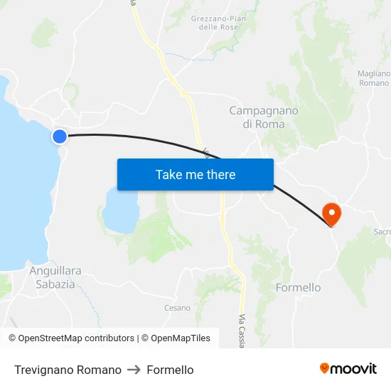 Trevignano Romano to Formello map
