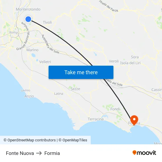 New Source to Formia map