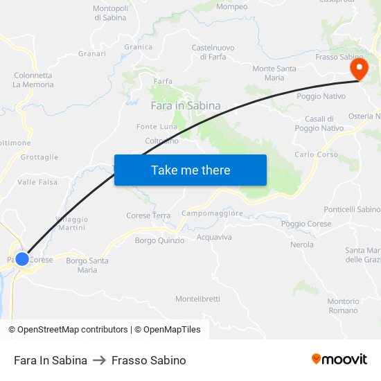 Fara In Sabina to Frasso Sabino map