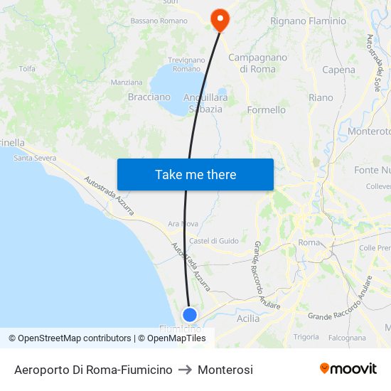 Aeroporto Di Roma-Fiumicino to Monterosi map