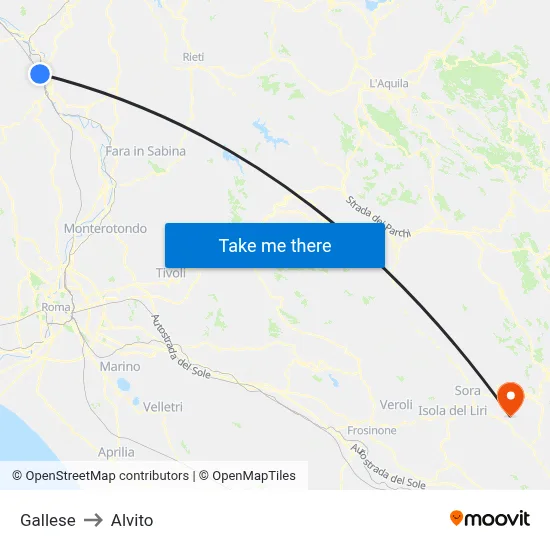 Gallese to Alvito map