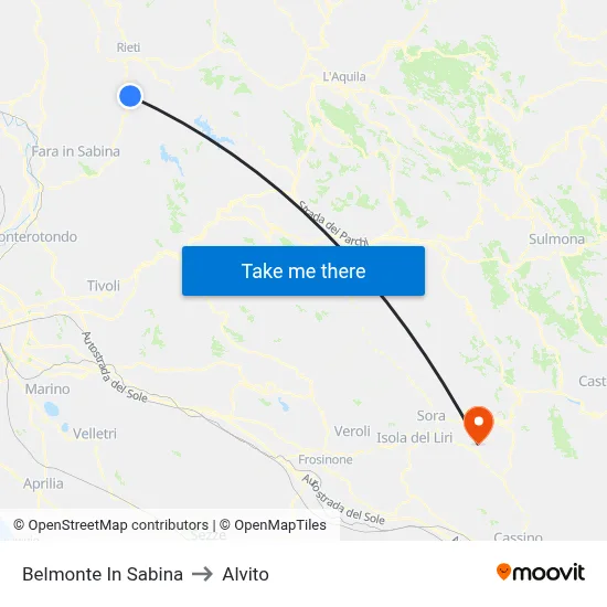 Belmonte In Sabina to Alvito map