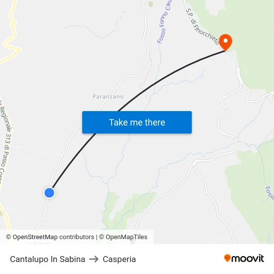 Cantalupo In Sabina to Casperia map