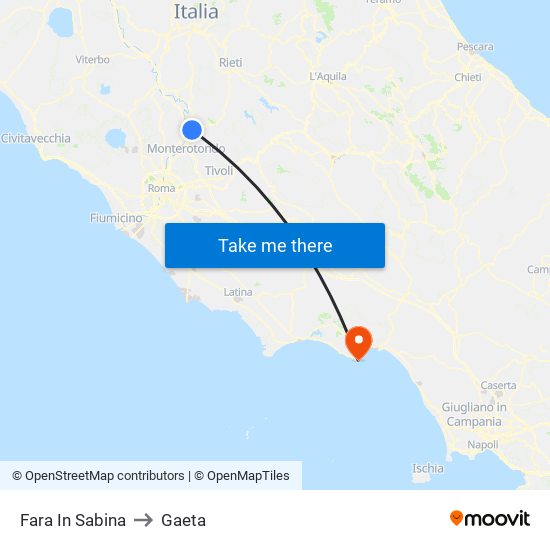 Fara In Sabina to Gaeta map