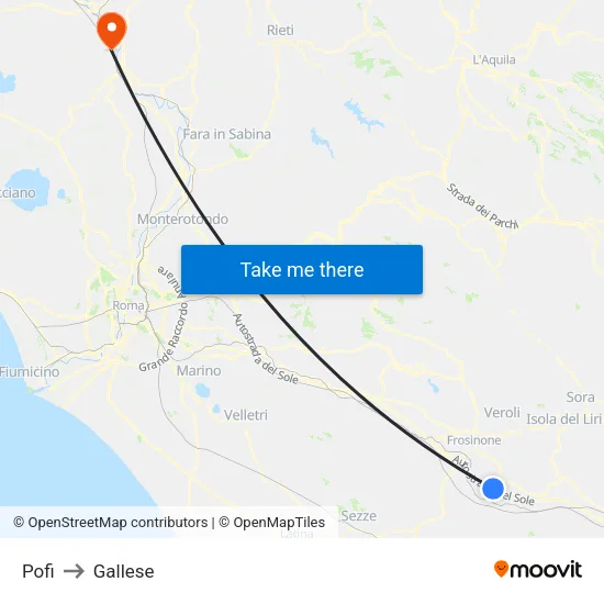 Pofi to Gallese map