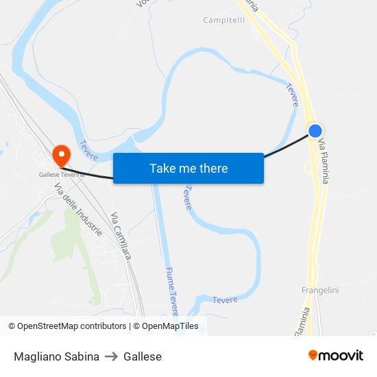 Magliano Sabina to Gallese map