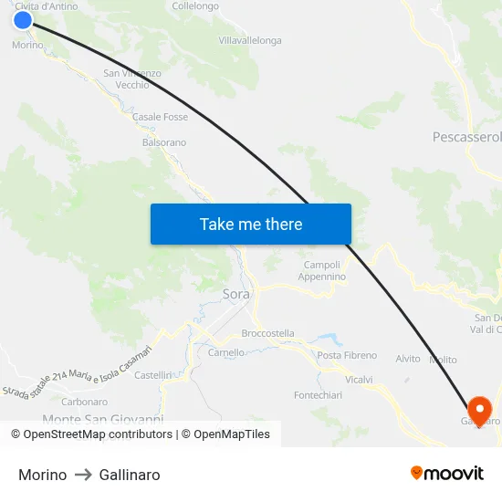 Morino to Gallinaro map