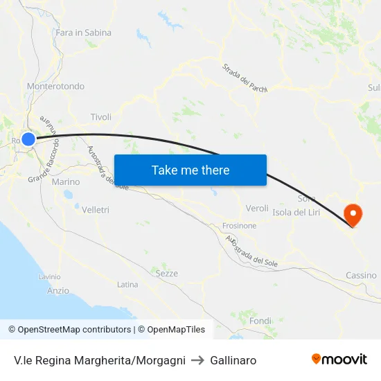 Queen Margherita Ave/Morgagni to Gallinaro map
