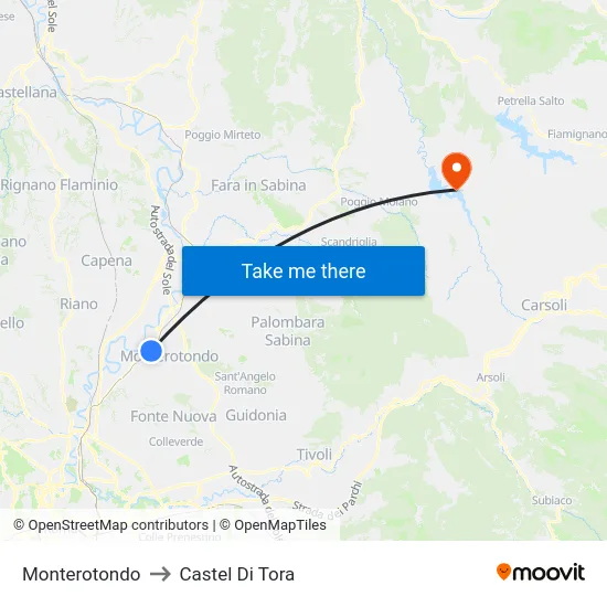 Monterotondo to Castel Di Tora map