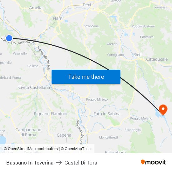 Bassano In Teverina to Castel Di Tora map