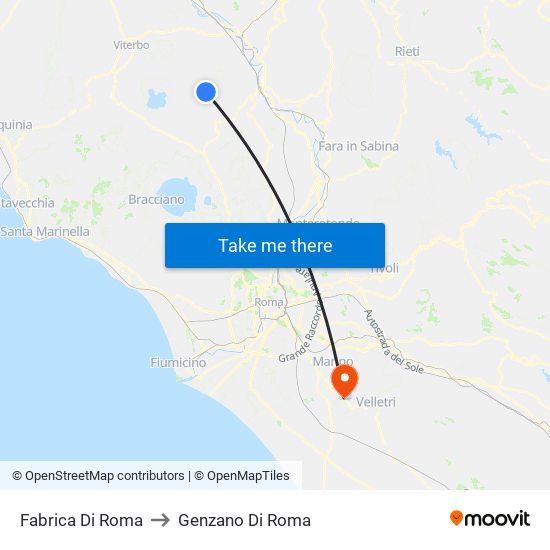 Fabrica Di Roma to Genzano Di Roma map