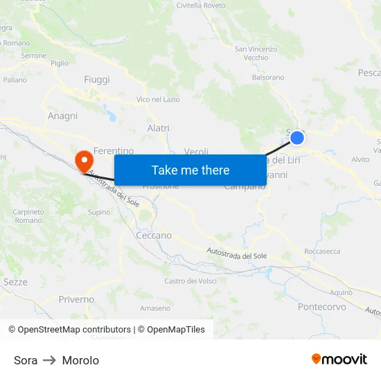 Sora to Morolo map
