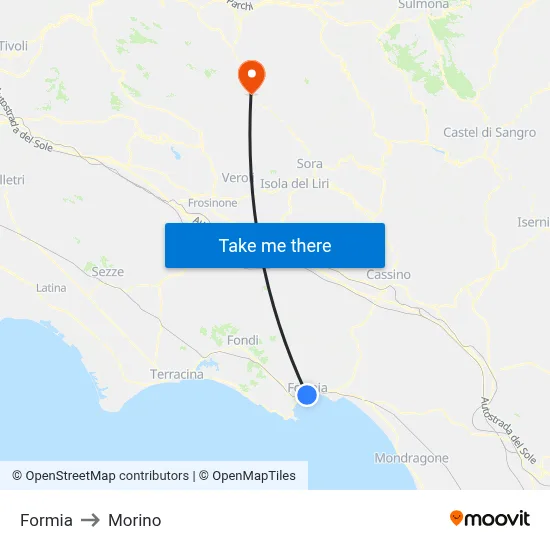 Formia to Morino map