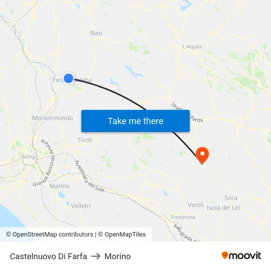 Castelnuovo Di Farfa to Morino map