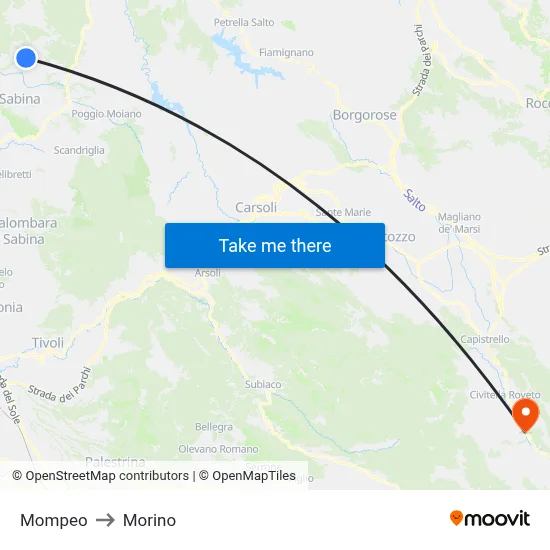 Mompeo to Morino map