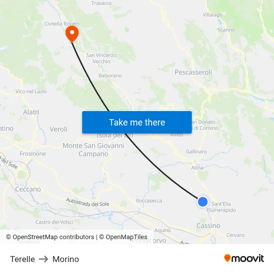Terelle to Morino map