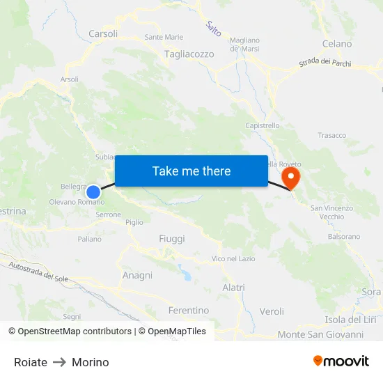 Roiate to Morino map