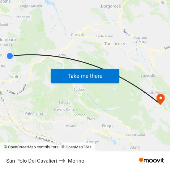 San Polo Dei Cavalieri to Morino map
