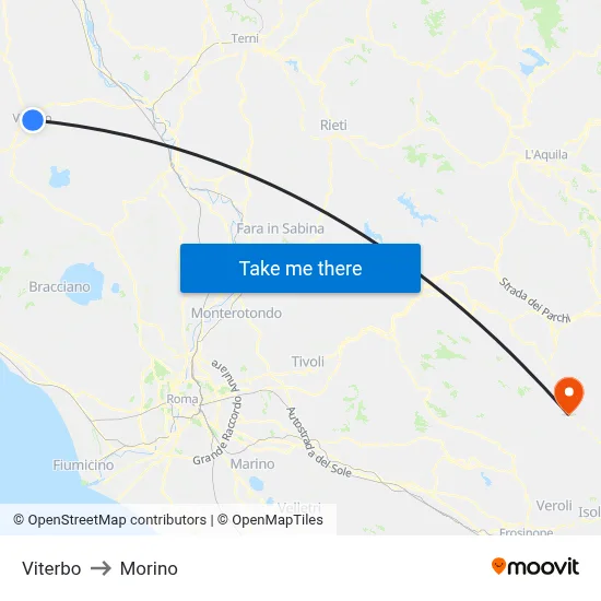 Viterbo to Morino map