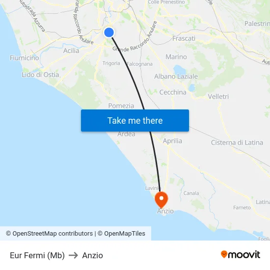 Eur Fermi (Mb) to Anzio map