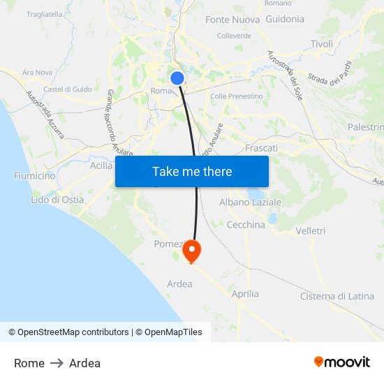 Rome to Ardea map