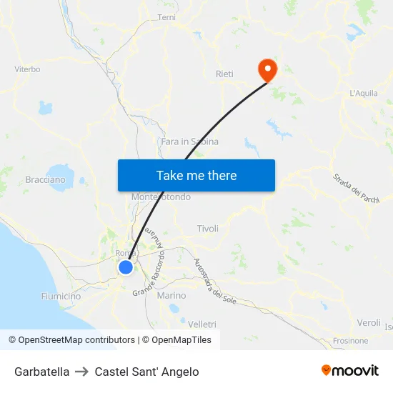Garbatella to Castel Sant' Angelo map