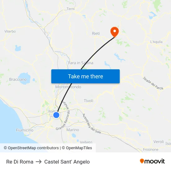 Re Di Roma to Castel Sant' Angelo map
