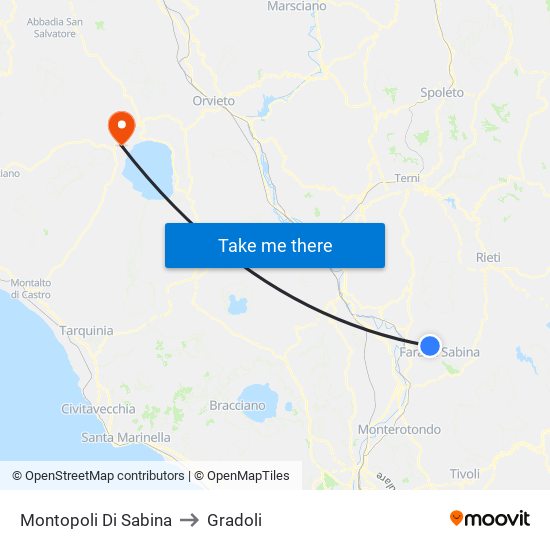 Montopoli Di Sabina to Gradoli map