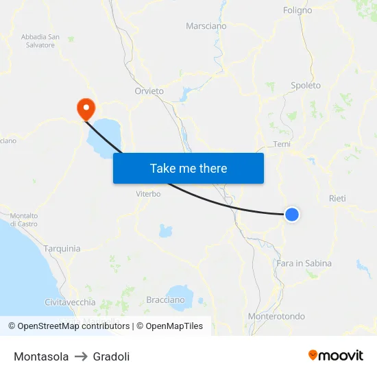 Montasola to Gradoli map