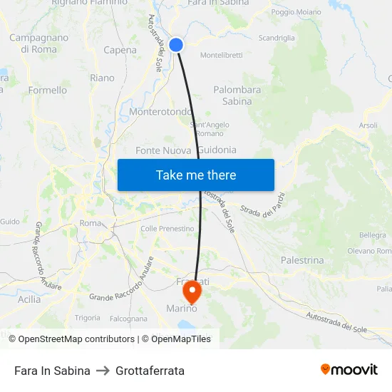 Fara In Sabina to Grottaferrata map