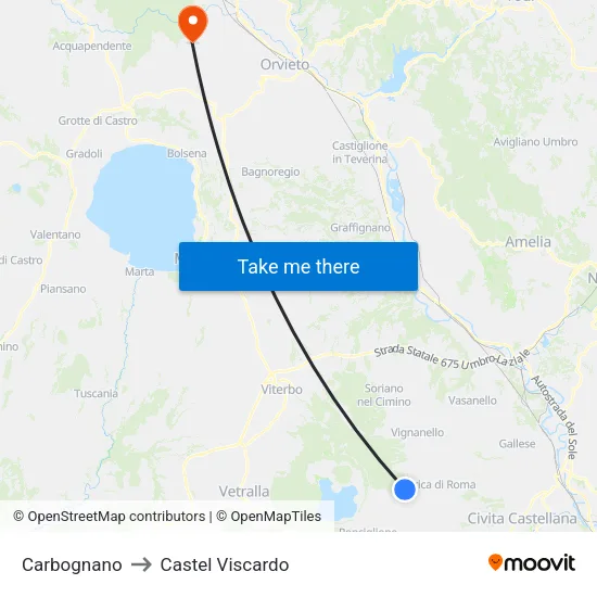 Carbognano to Castel Viscardo map