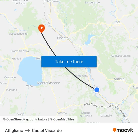 Attigliano to Castel Viscardo map