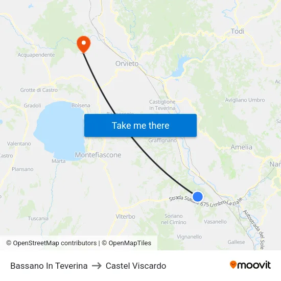 Bassano In Teverina to Castel Viscardo map