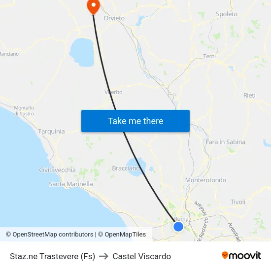Stazione Trastevere (Fs) to Castel Viscardo map