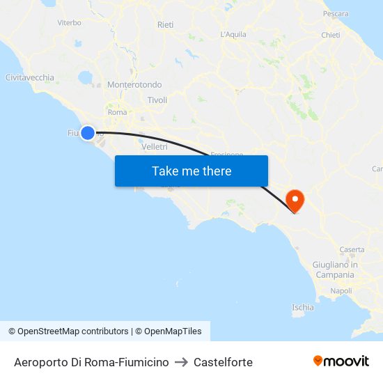 Aeroporto Di Roma-Fiumicino to Castelforte map