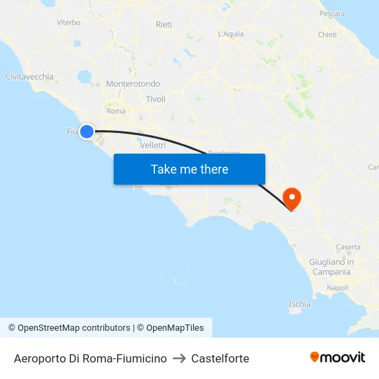Aeroporto Di Roma-Fiumicino to Castelforte map