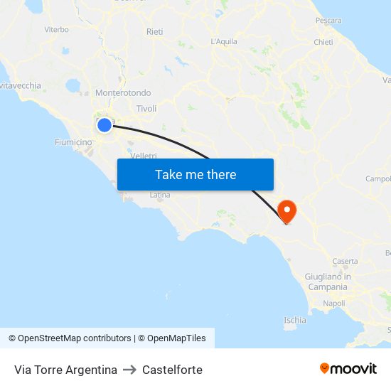 Via Torre Argentina to Castelforte map