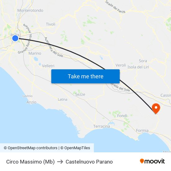Circo Massimo (Mb) to Castelnuovo Parano map
