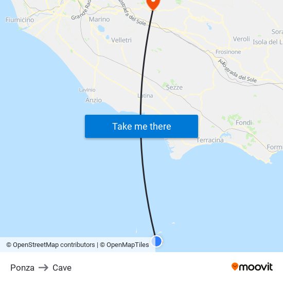 Ponza to Cave map