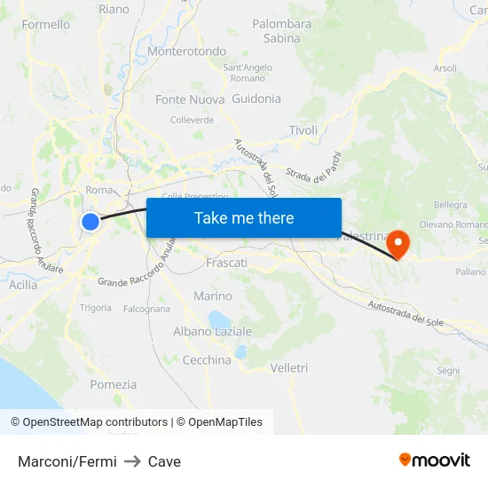 Marconi/Fermi to Cave map